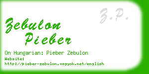 zebulon pieber business card